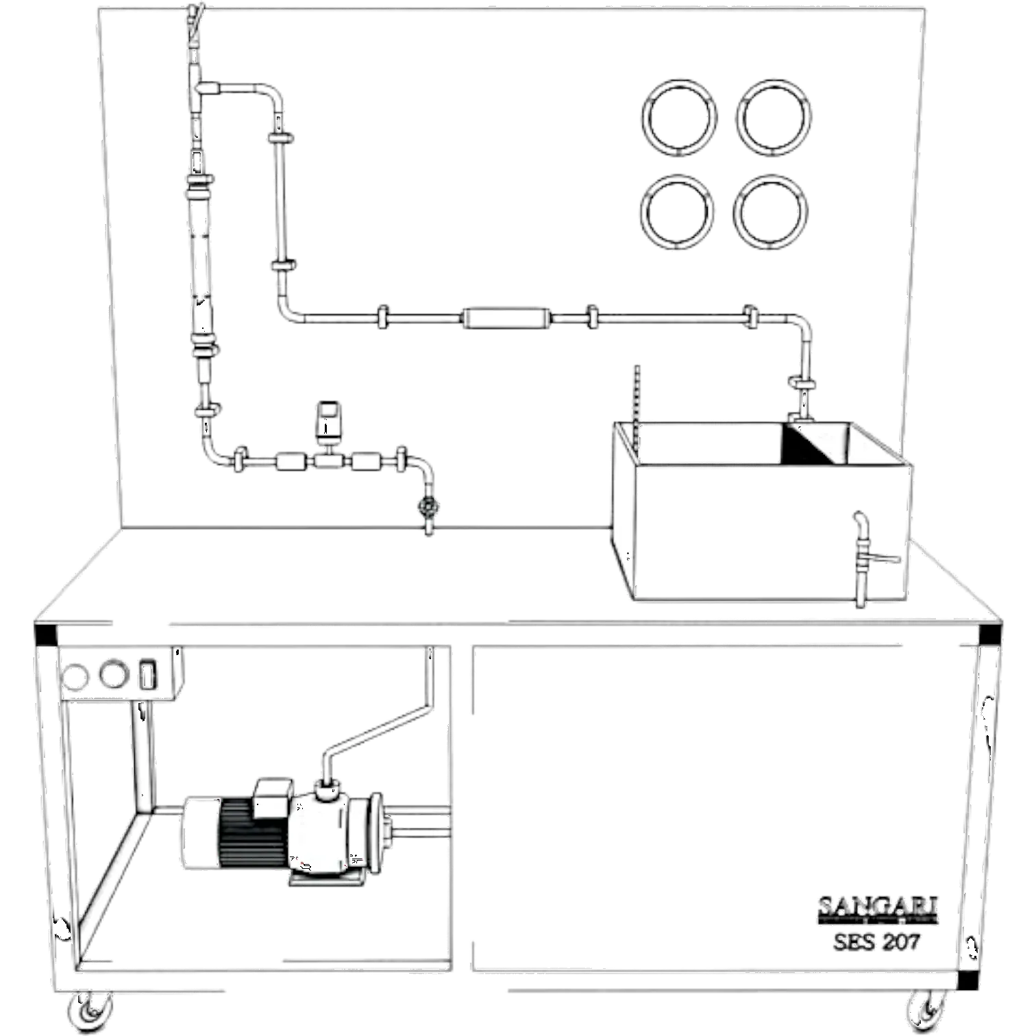 Schematic diagram of the FM567 apparatus